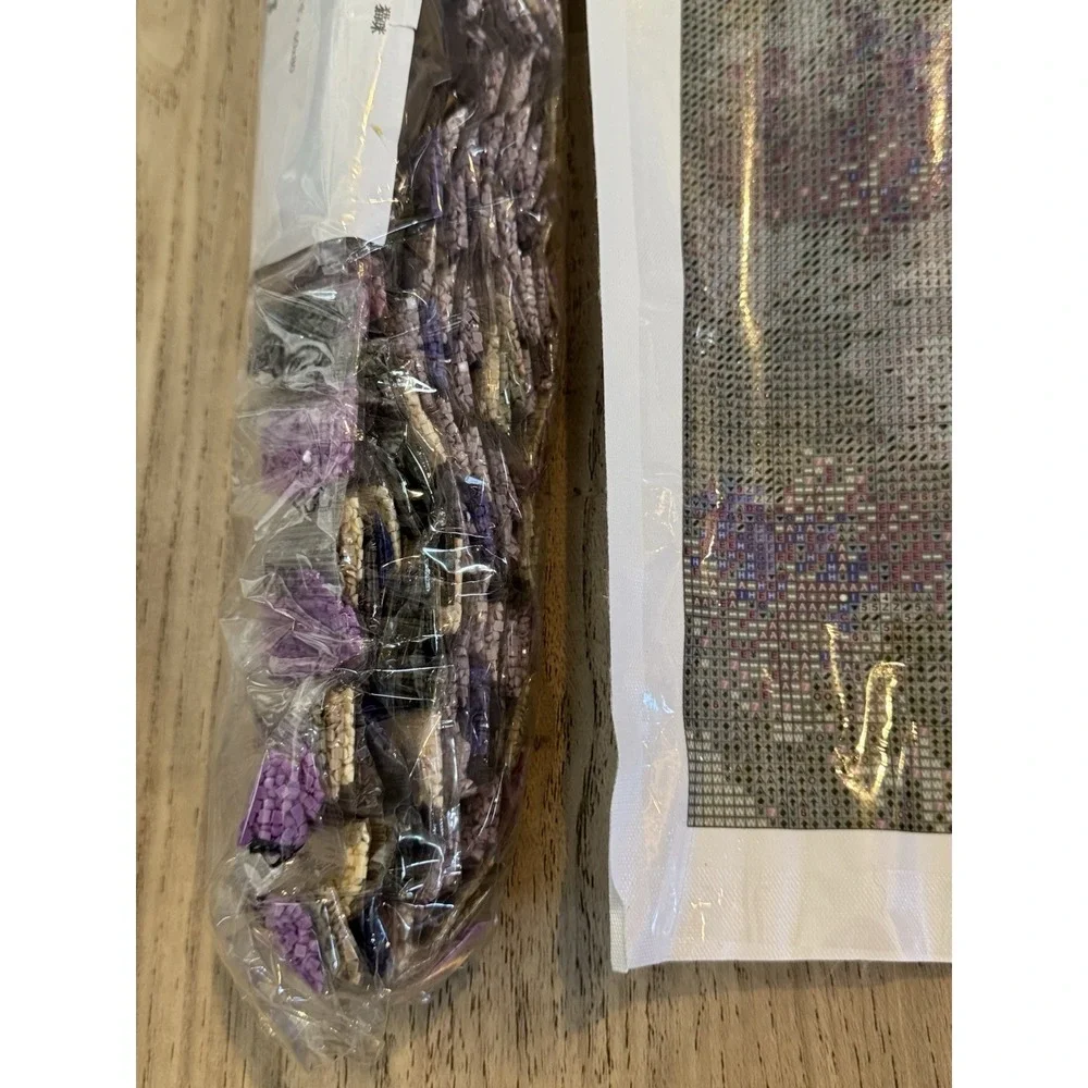 HUGE! New Diamond Painting Art Kit-Cat In lilac Lavender Easter‎ Hat 31x23 Read